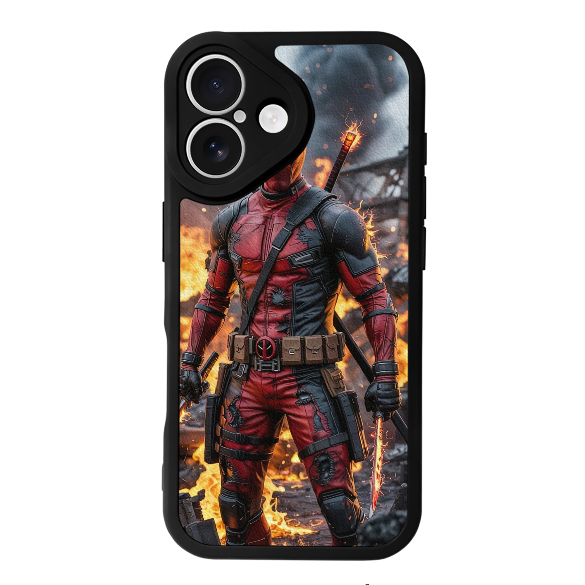 （画像用） Deadpool デッドプール 【iPhone 16シリーズ対応】シリコンスマホケース（レザー調） 材質：シリコン